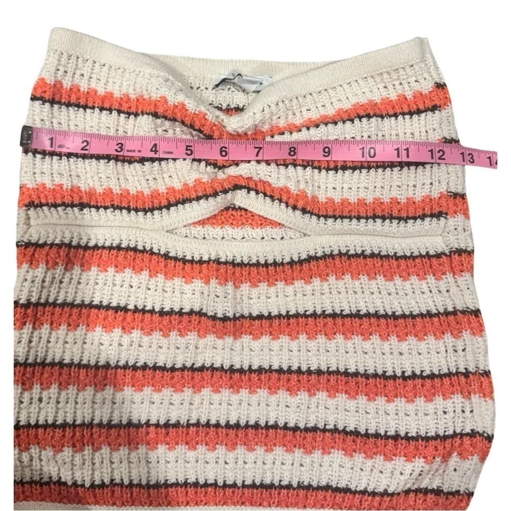 TopShop Crochet striped white Tubetop Size M